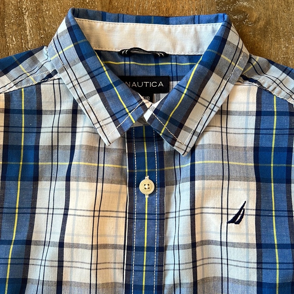 Nautica Poplin Plaid Shirt - Picture 3 of 5